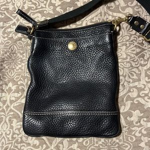 Black pebbled leather Coach small crossbody.